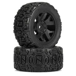 Duratrax 1/6 Warthog F/R 5.7" Monster Truck Tires MTD 24mm Black Ripper (2)