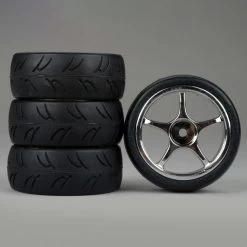 Duratrax 5-Spoke Chrome Wheel, U-Groove (4)