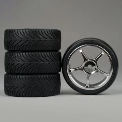 Duratrax 5-Spoke Chrome Wheel, Radial (4)