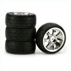 Duratrax 7-Spoke Chrome 2mm Off-Set ST, Radial (4)