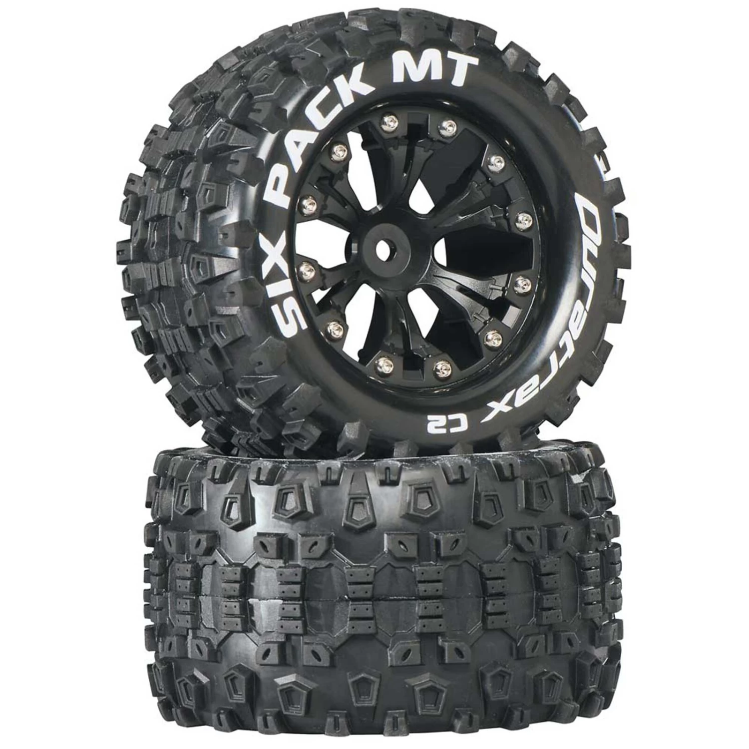 Duratrax Six-Pack MT 2.8" 2WD Mounted Rear C2 Tires, Black (2) 3 Duratrax Six-Pack MT 2.8" 2WD Mounted Rear C2 Tires, Black (2)