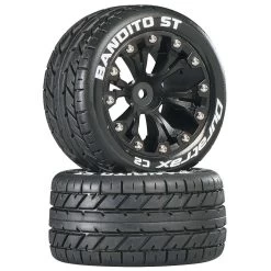 Duratrax Bandito ST 2.8" 2WD Mounted Rear C2 Tires, Black (2)