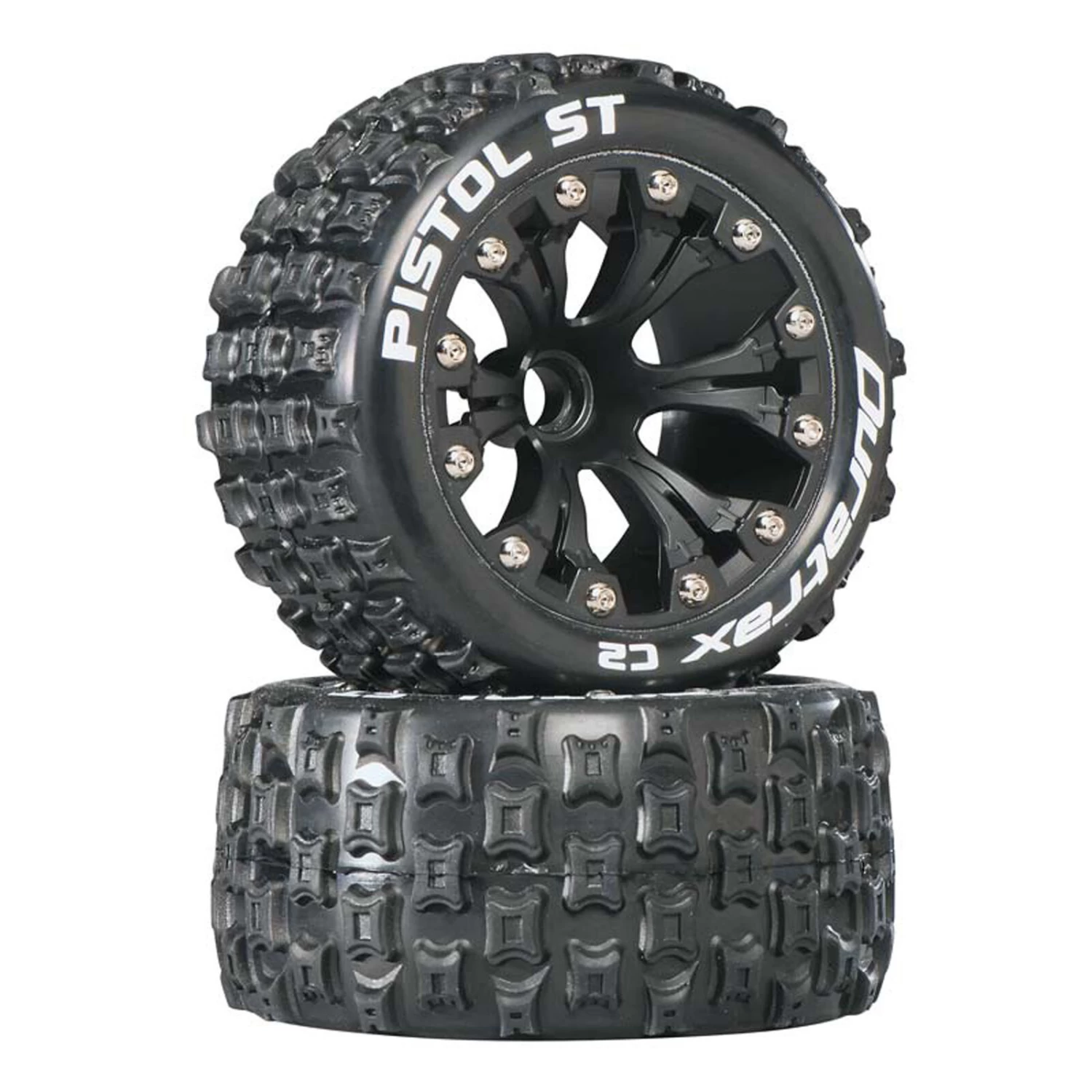 Duratrax Pistol ST 2.8" 2WD Mounted Front C2 Tires, Black (2) 3 Duratrax Pistol ST 2.8" 2WD Mounted Front C2 Tires, Black (2)