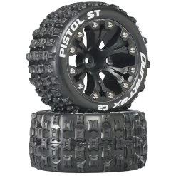 Duratrax Pistol ST 2.8" Mounted 1/2" Offset C2 Tires, Black (2)