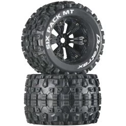 Duratrax Six-Pack MT 3.8" Mounted 1/2" Offset Tires, Black(2)