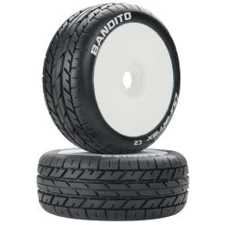 Duratrax Bandito 1/8 Buggy C2 Mounted Buggy Tires, White (2)