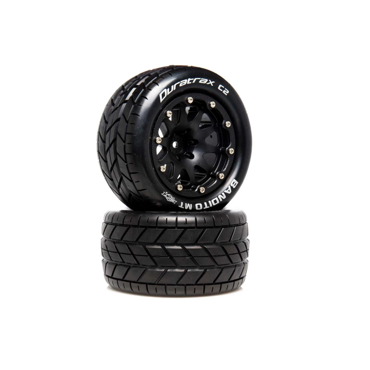 Duratrax Bandito MT Belted 2.8" 2WD Mounted Rear Tires, .5 Offset, Black (2) 3 Duratrax Bandito MT Belted 2.8" 2WD Mounted Rear Tires, .5 Offset, Black (2)