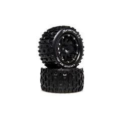 Duratrax Lockup MT Belted 2.8" 2WD Mounted Rear Tires, 0 Offset, Black (2)