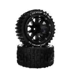 Duratrax Lockup ST Belted 2.8" Mounted Front/Rear Tires, 14mm Black (2)