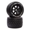 Duratrax Bandito MT Belt 3.8" Mounted Front/Rear Tires 0 Offset 17mm, Black (2) -Duratrax DTXC5626 A0 G1BBV8UA