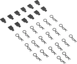 DTXC2650 - 1/10 Body Clips (20) W/Rubber Pull Tabs (12) By DURATRAX @ Great Hobbies