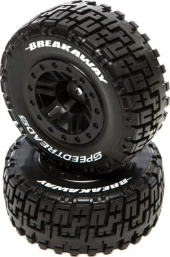DTXC2925 - Speedtreads Breakaway SC Mntd Black TRX Slash Re/4x4 Fr/Re (2) By DURATRAX @ Great Hobbies