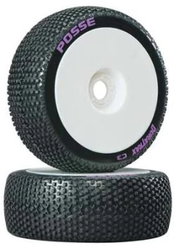 DTXC3631 - Posse 1/7 Buggy Tire C3 Mounted White (2) By DURATRAX @ Great Hobbies