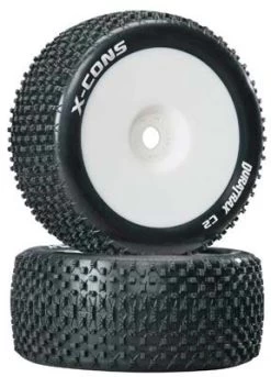 DTXC3660 - X-Cons 1/8 Truggy Tire C2 Mntd Zero Offset (2) By DURATRAX @ Great Hobbies