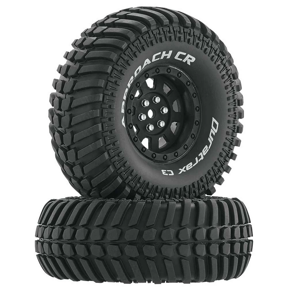Duratrax Approach CR C3 Mounted 1.9"Crawler Tires, Black (2) 3 Duratrax Approach CR C3 Mounted 1.9"Crawler Tires, Black (2)