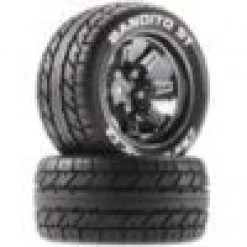 Duratrax Bandito ST 2.8" Mounted, Black Chrome 14mm Hex (2)
