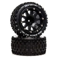 Duratrax Six Pack ST Belted 2.8" 2WD Mounted Rear Tires, .5 Offset, Black (2)