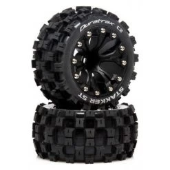 Duratrax Stakker ST Front/rear 2.8" Mounted C2 Wheels, 0.5" Offset, Black (2)