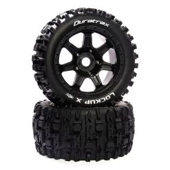 Duratrax Lockup X 1/5 Belted Mounted Wheels, Black (Kraton 8S) (2)
