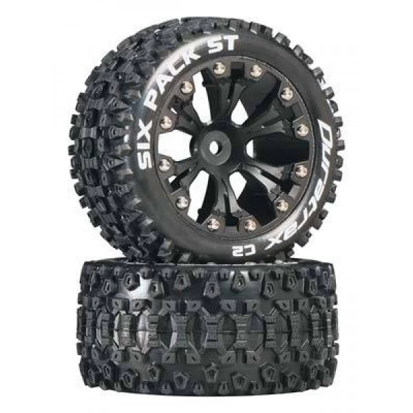 DuraTrax Sixpack ST 2.8" Mounted Truck Tires For Rear 2WD Black (2) 3 DuraTrax Sixpack ST 2.8" Mounted Truck Tires For Rear 2WD Black (2)