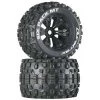 DuraTrax SixPack 3.8" Mounted MT Tires & Wheels. 0.5 Offset, Black (2) -Duratrax duratrax dtxc3584 01